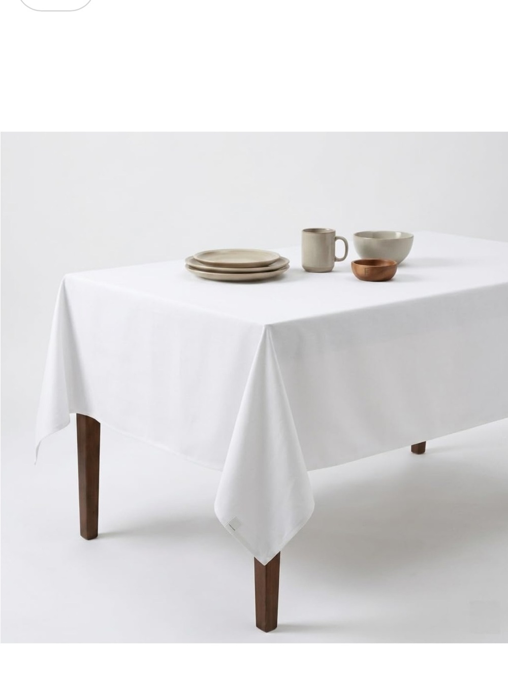 NEW Urban Villa Tablecloth Cotton Tabletop 60x102 inches (8-10 Seats) White
